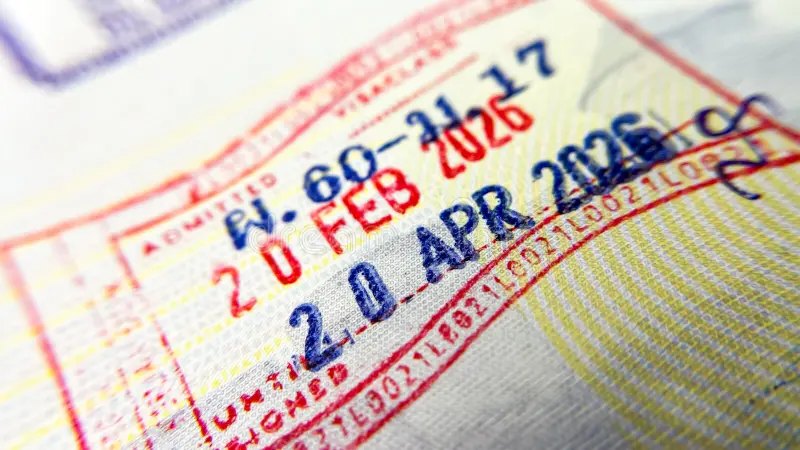 Close-up of a Thai passport entry stamp showing the permitted stay dates that determine a Thai visa holder's legal length of stay.