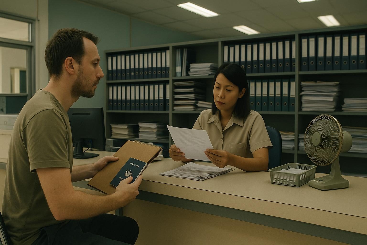 Residence certificate counter for foreigners already in Thailand when the 60-day stamp era ends.