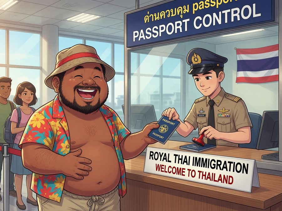 Immigration counter in Thailand where a Thai visa exemption stamp is issued, now limited to two land-border entries per calendar year from 15 September 2026.