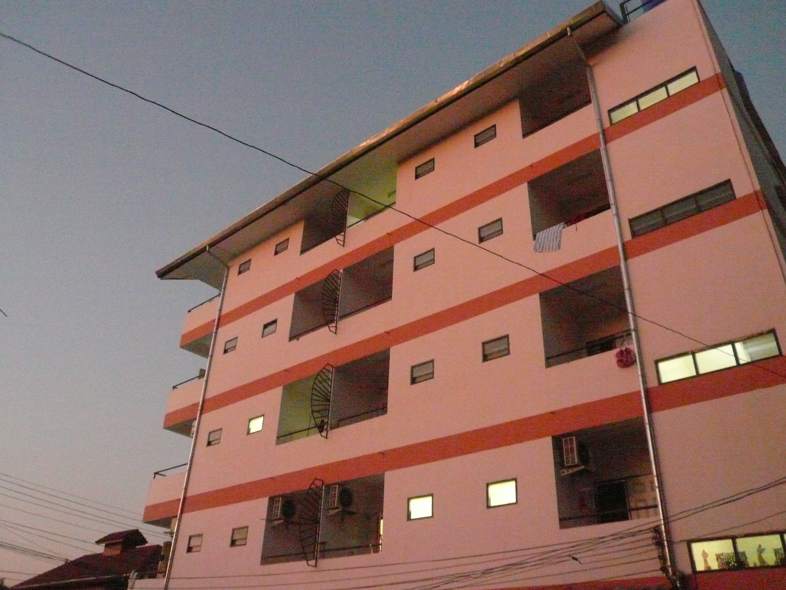 Row of apartment blocks in Chiang Mai, Thailand, the kind of condo and apartment housing that fills the market for expats living in Thailand and renting in Chiang Mai.