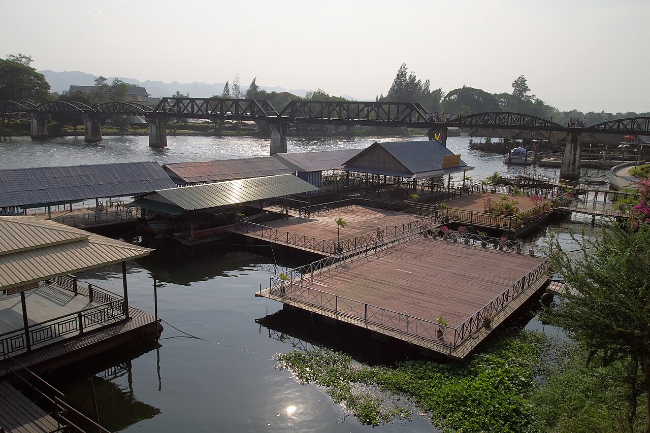 River Kwai bridge and river at Kanchanaburi, Thailand, the province where a nursing home lost its licence, relevant to anyone planning to retire in Thailand and choose elderly care.